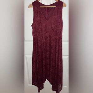 Bridesmay Burgundy Lace V-Neck Dress 3XL – Wedding Guest / Bridesmaid